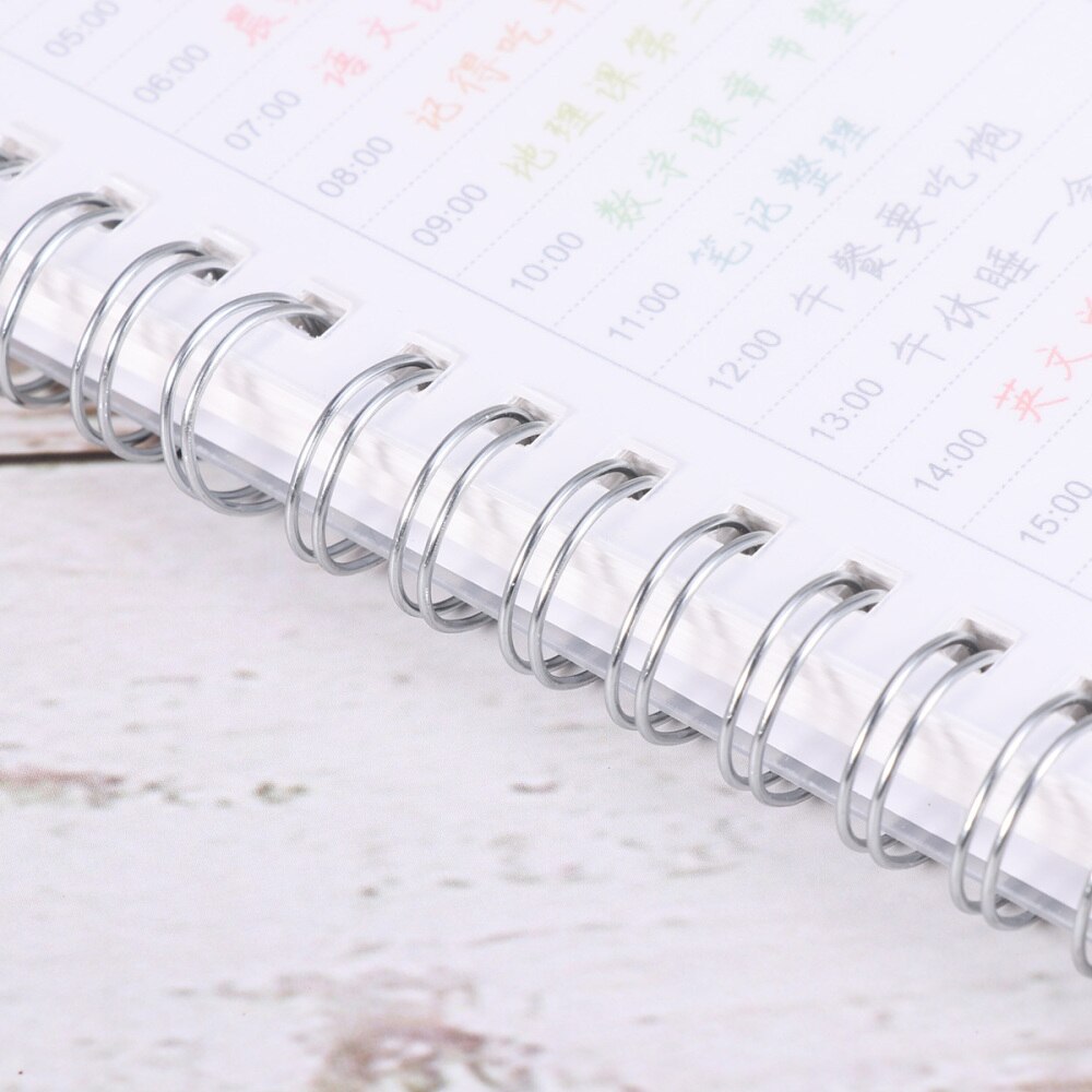 2pcs Student Daily Planner Efficiency Agenda Schedule Notebooks Diary Stationery (Leather)