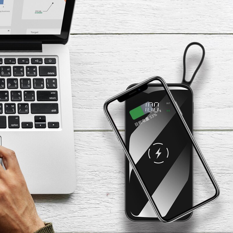 30000mah batterie externe sans fil étanche plein écran Portable double USB pour tous les téléphones Powerbank charge rapide batterie externe