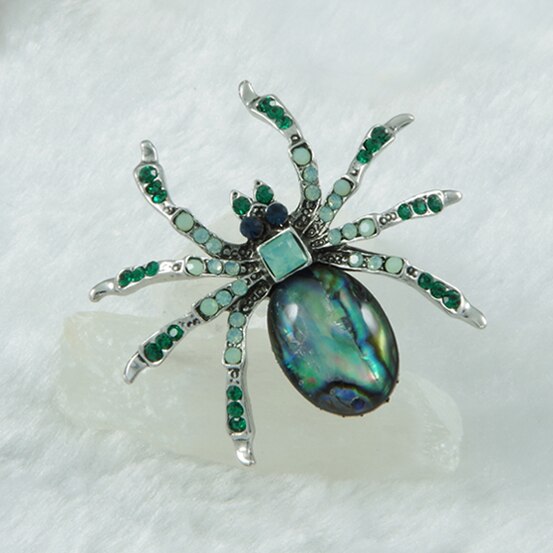 Insekt spinne brosche Schwarz Hülse Flocken und bunte strass elegante schmuck WXJCAN: B5822C2GunSilver