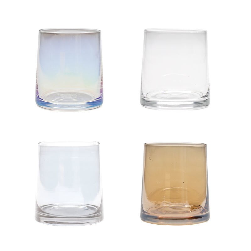 Nordic Style Ins Colorful Whiskey Glass Cup Coffe Mug Household Whiskey Glass Mug Transparent Water Glass Cup Drink Juice Glass