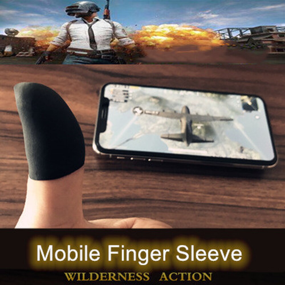 10Pcs Mobiele Vinger Mouw Touchscreen Ademend Game Controller Transpiratie Handschoenen Zwart Voor Telefoon Games