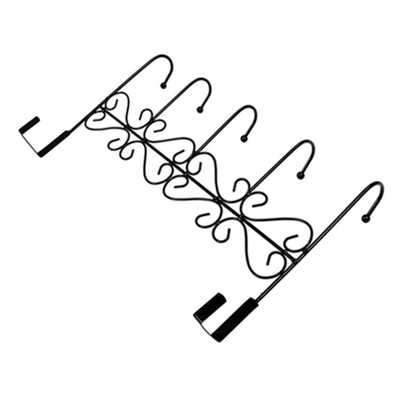Hthl -5 deurs haken deur garderobekast kapstok haak strip wandgemonteerde garderobe kledinghaken zwart