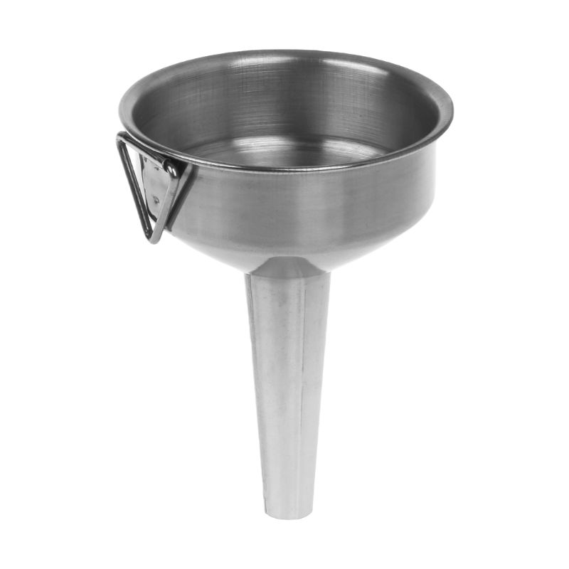 D08D Practical Stainless Steel Wide Mouth Fill Liquid Wine Oil Honey Funnel Kitchen Home Hanging Tools
