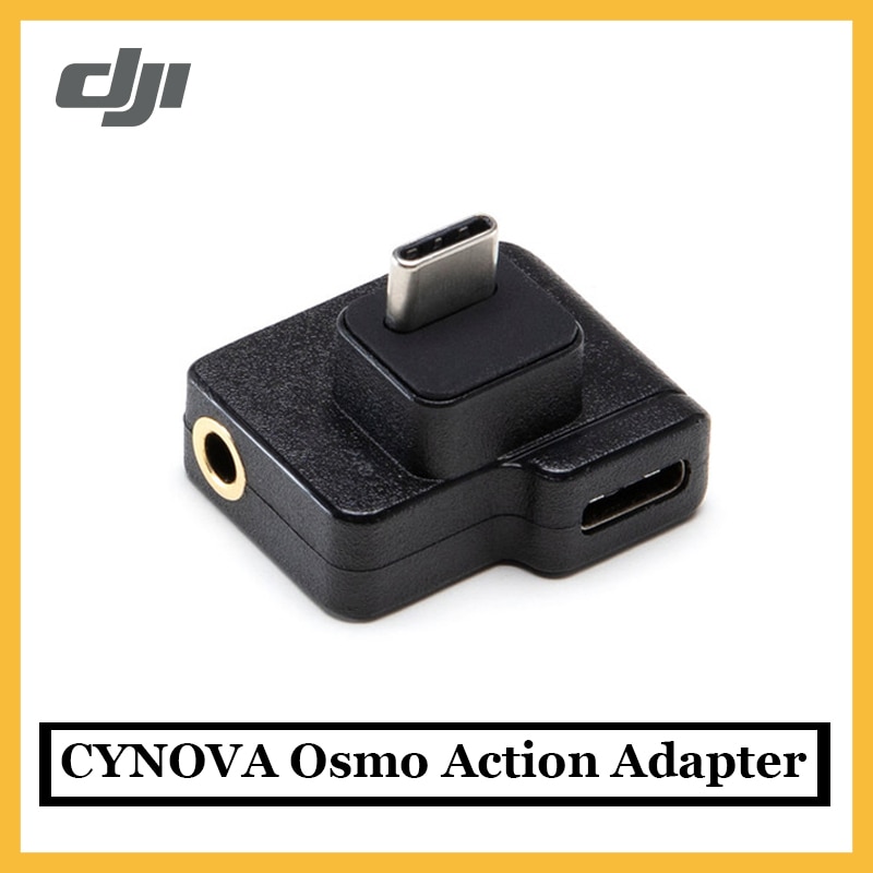 Original dji cynova osmo action dual 3.5mm usb-c adapter forbedrer lyd til video ith dji osmo action