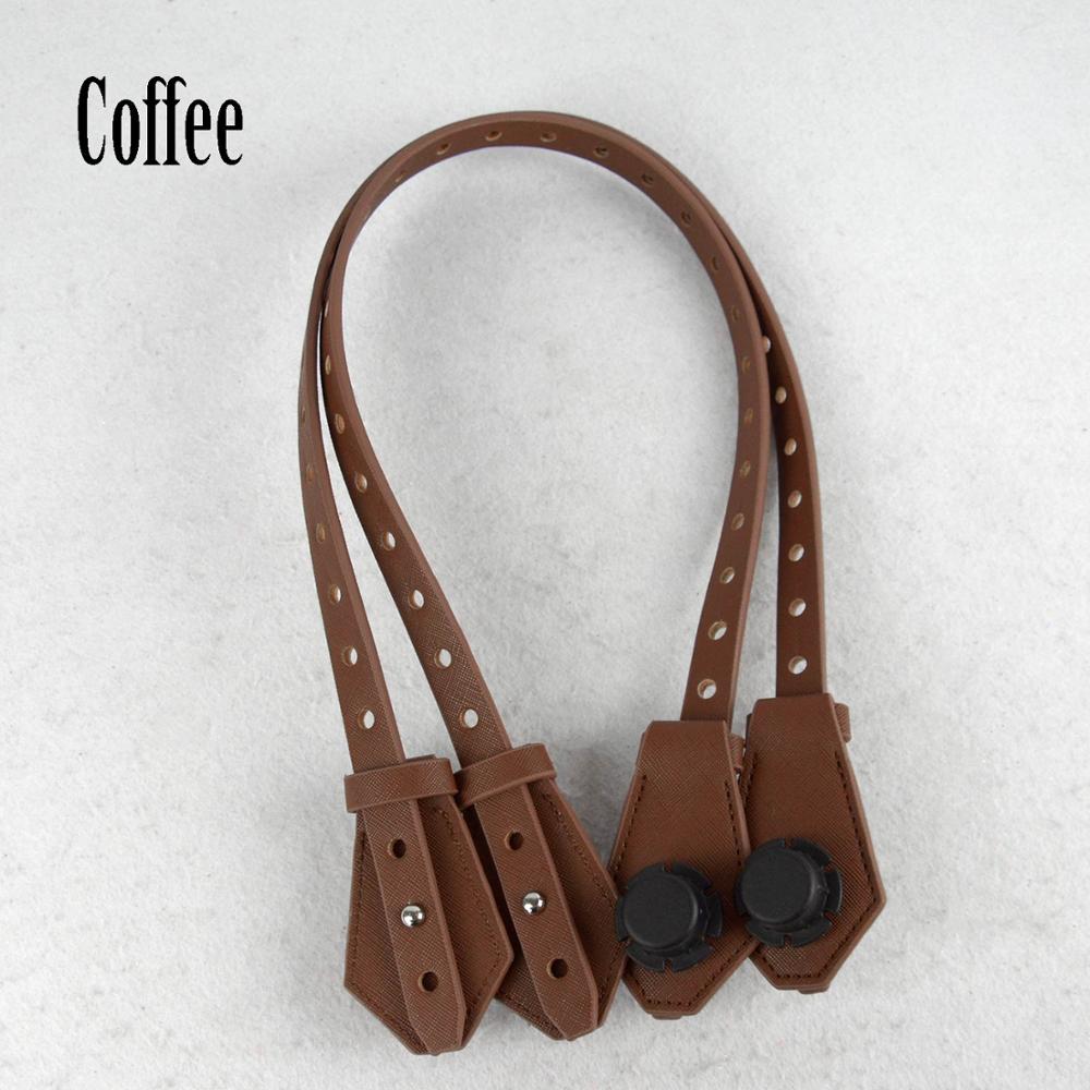 tanqu Porous Bidirectional Adjustable Length Flat Leather Belt Handle with Clasp for Obag Basket Bucket City Chic Handbag O Bag: coffee