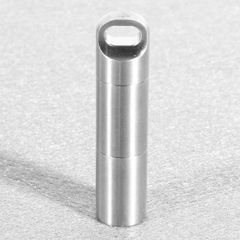 Boîte à pilules d'extérieur Portable étanche en acier inoxydable étui pour tablette, conteneur de bouteille avec placage en titane, housse antidérapante