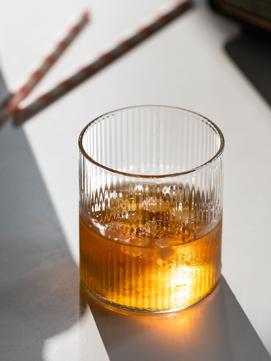 Striber vandkop gennemsigtig whiskykop amerikansk kaffekop frugt te kop mælkesaft kop 300ml