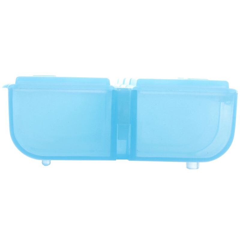 Plastic Rectangle 8 Compartments 7 Days Medicine Pill Box Blue