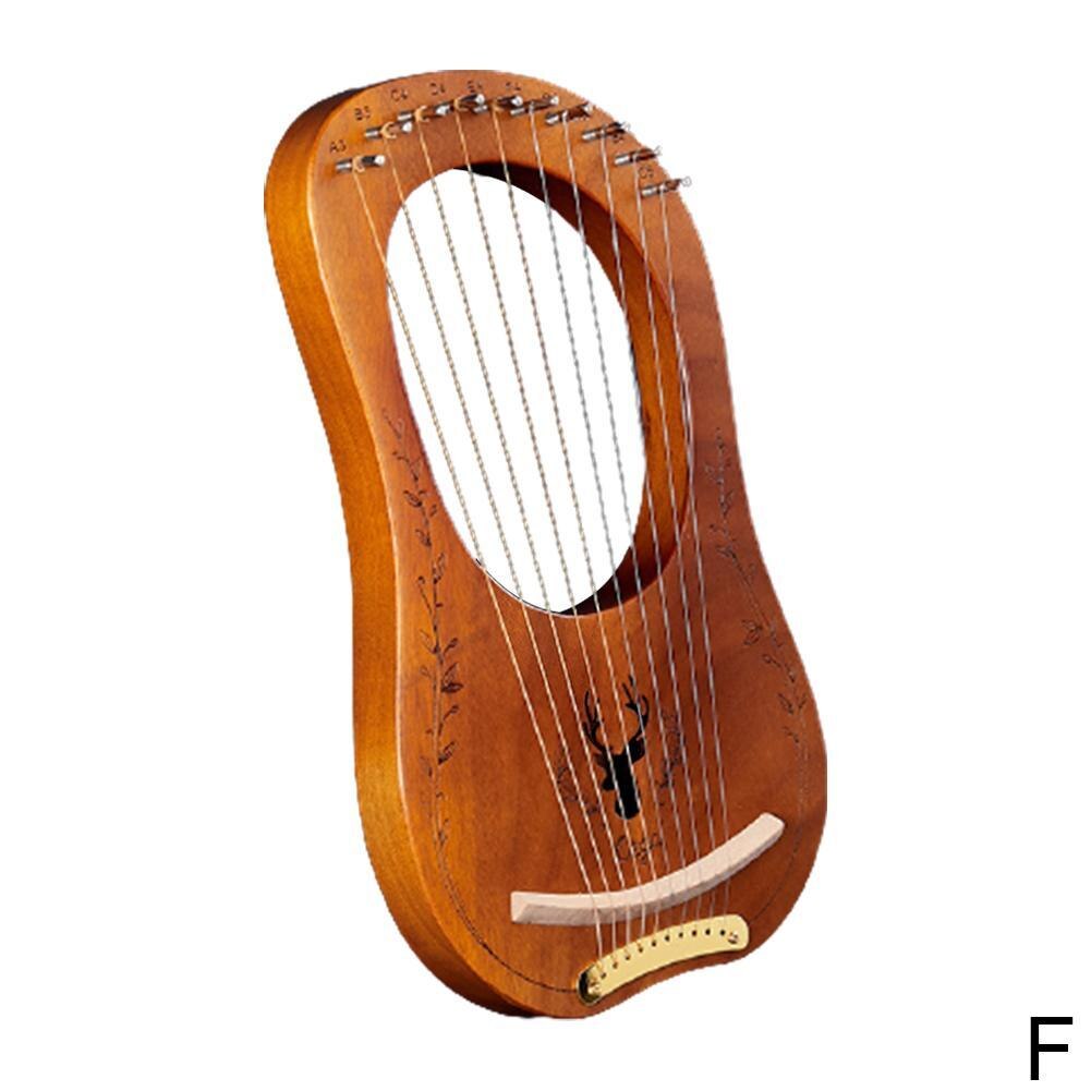 Lyre-Piano de madera de caoba, 19 cuerdas, arpa Musical con afinación y cuerdas de instrumentos, llave de 16 cuerdas de repuesto D9Q7: F