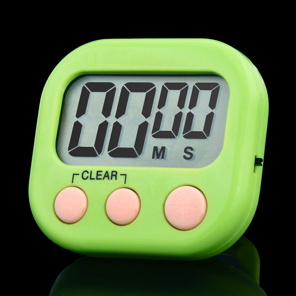 Loud Alarm Clock Kitchen Timer Hanging Hole LCD Screen Time Reminder With Stand Loud Sound Kitchen Gadgets Magnetic Digital