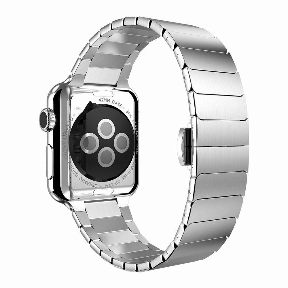 Bracelet bleu en acier inoxydable pour montre Apple série 6 SE 5 4 3 40mm 44mm pour iwatch 6 5 remplacement de Bracelet de montre: Argent / 38mm or 40mm