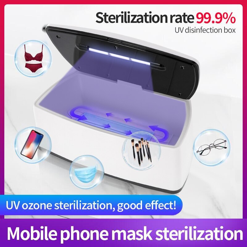 99.9% Ozone UV Light Sterlizer Box Double Disinfection Home Dry Manicure ToolBox Ozone Generator Sterilizer for Cell Phone