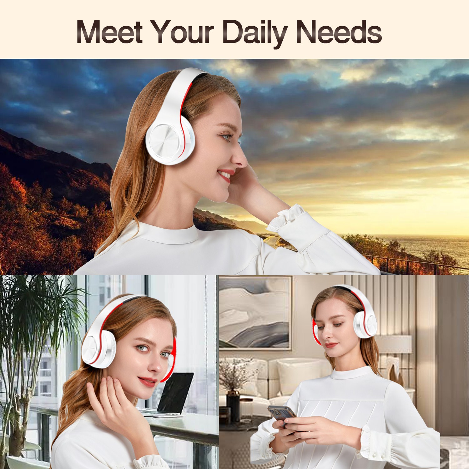 Beste koptelefoon Draadloze koptelefoon met microfoon Digitale Stereo Bluetooth Headset Kaart MP3 speler FM Radio Muziek voor alle