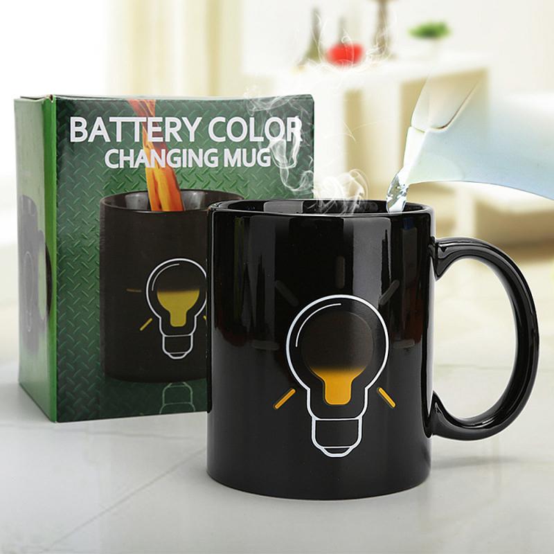 Color Changing Ceramic Mugs Coffee Mugs Milk Water Tea Cups Thermochromic Mugs Bulb Or Smiling Moon Shape Cups
