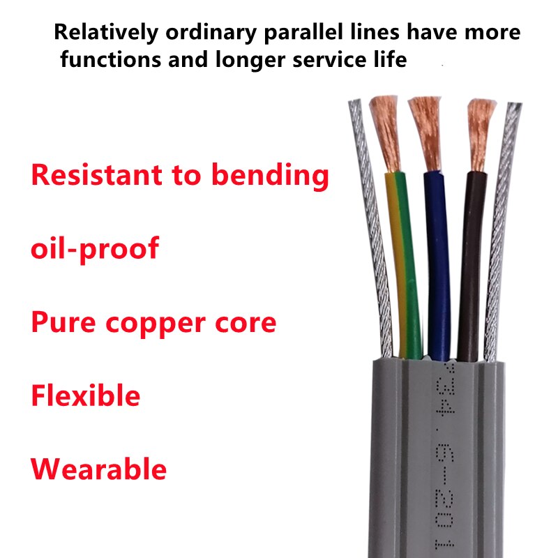 Fahr flache kabel doppel stahl draht 2 3 4 5Ader 1,5-4mm Ader elektrische tür versenkbare tür aufzug reisen linie flach kabel