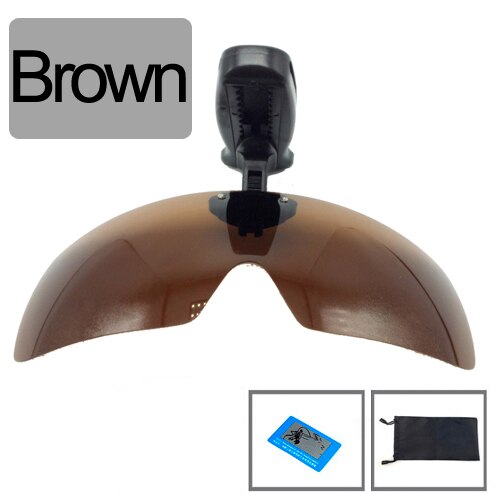 Polarisierte Angeln Gläser Hut Visiere Sport Clips Kappe Clip auf Sonnenbrille Für Angeln Radfahren Wandern Golf Brillen UV400: Brown bag