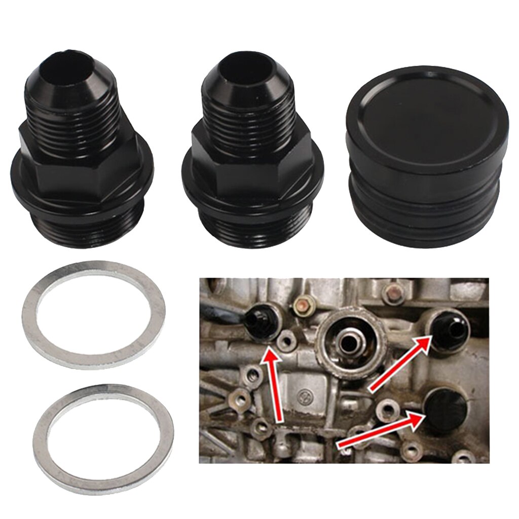 1 set/pack REAR BLOCK BREATHER FITTINGS AND PLUG FOR B16 B18C CATCH CAN M28 To 10AN