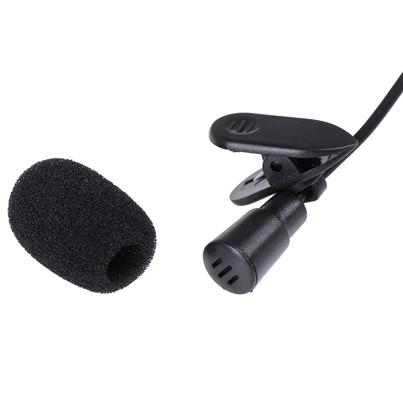 Mini micrófono portátil de solapa con cable y cuello, manos libres, para PC, portátil, altavoz redondo de 3,5mm