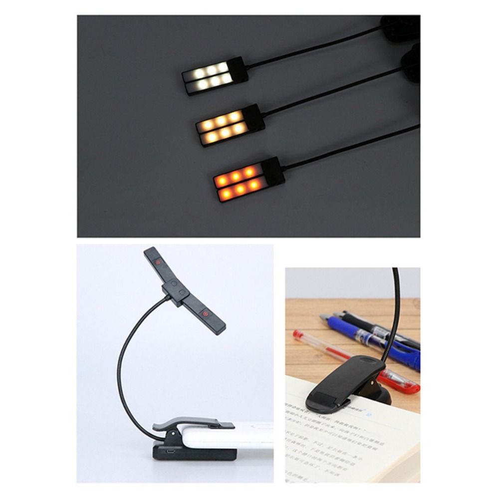 Luz LED negra de con 18 luces, atril recargable por USB, lámpara de lectura de escritorio portátil para dormitorio