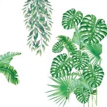 Durable Home Decor Living Room Wall Decal Plants Wall Papers TV Background Self-Adhesive Diy Mural Removable Adhesive PVC