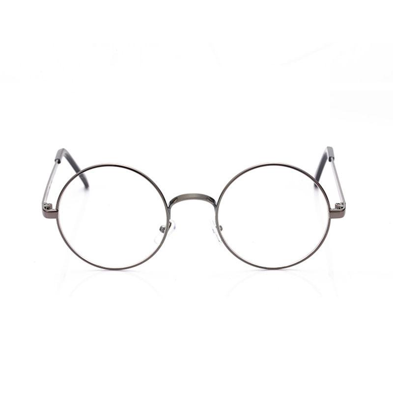 Round Reading Glasses Vintage Metal Frame Retro Personality Unisex College Style Eyeglass Clear Lens Eye Glasses Frames: B3