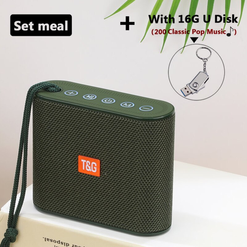 Mini Altoparlante del Bluetooth Portatile Piccolo Colonna Wireless Music Center Subwoofer BoomBox 3DStereo Altoparlanti USB per I Telefoni con TF di FM: ArmyGreen U disk