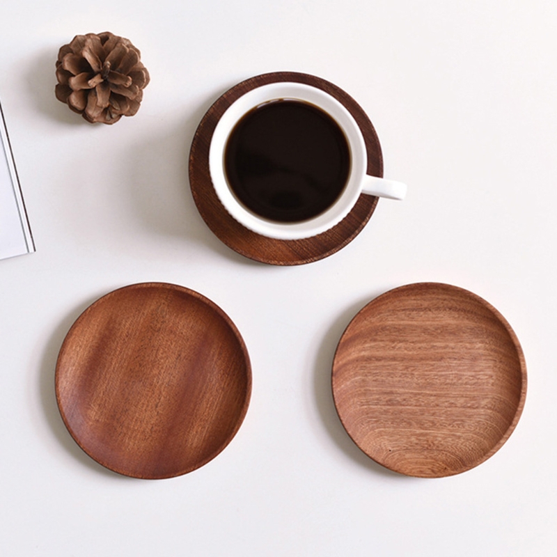 Wood Serving Tray 4 Shapes Choose Dessert Tray Dinner Breads Plates Fruit Snack Food Display Dishes Tea Tray for Kitchen