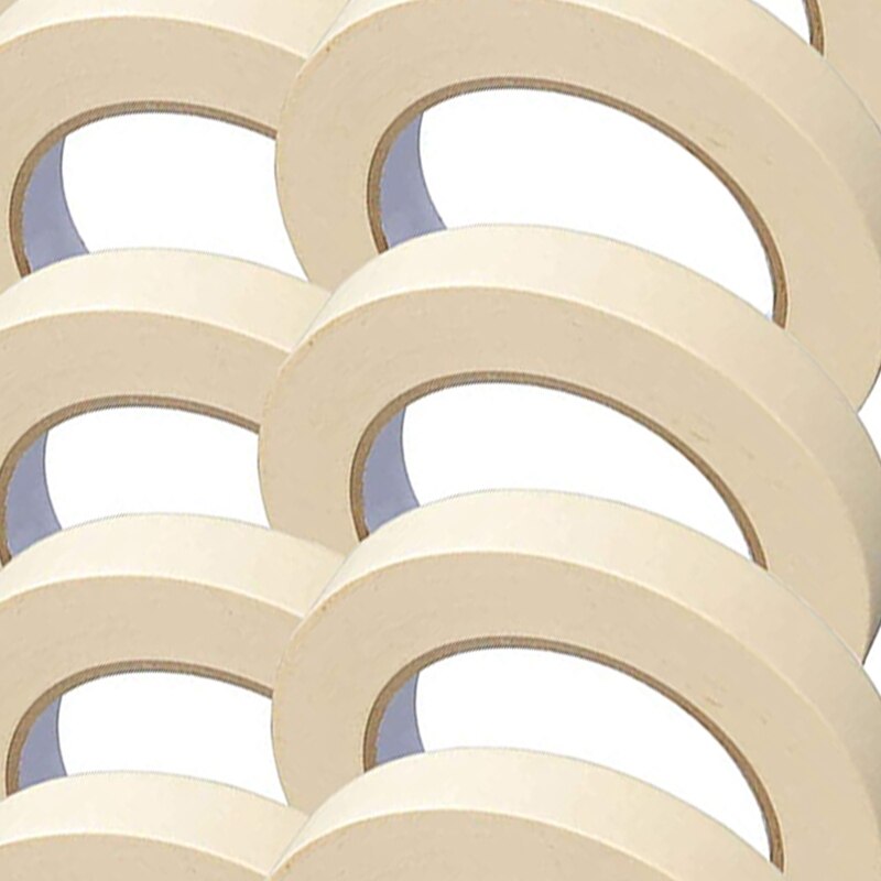 Masking Tape - 24mm x 50M - Painting Decorating Crafts Spraying Strong Adhesive Tape - 12 Rolls