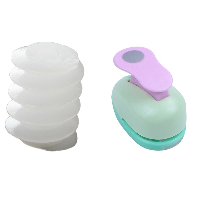 20 tornillos de tornillo sin fin de engranaje de plástico blanco de 6mm x 8mm y 1 perforadora para manualidades de 5/8 pulgadas, punzones de papel (ARCO) redondos: Default Title