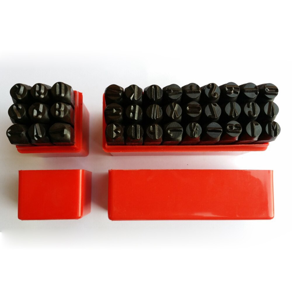 36 Uds 2mm letras número acero sello alfanumérico número cuero estampadora letra número punzón cuero tallado punzón de letra carbono