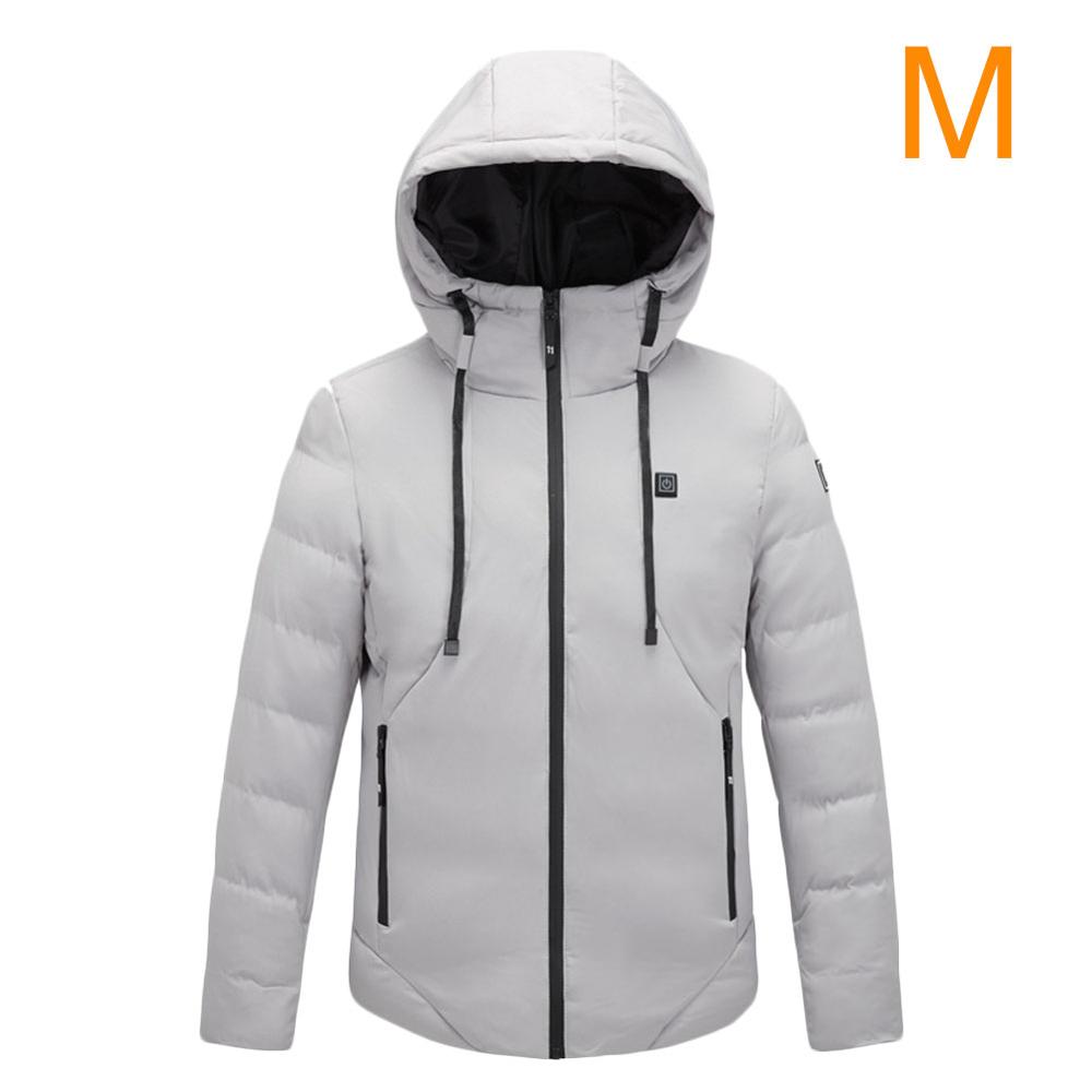 Warme Heizung Jacke draussen USB Erhitzt langarm für Männer Ski Weste Wandern Heizung Westen: Weiß / 5XL