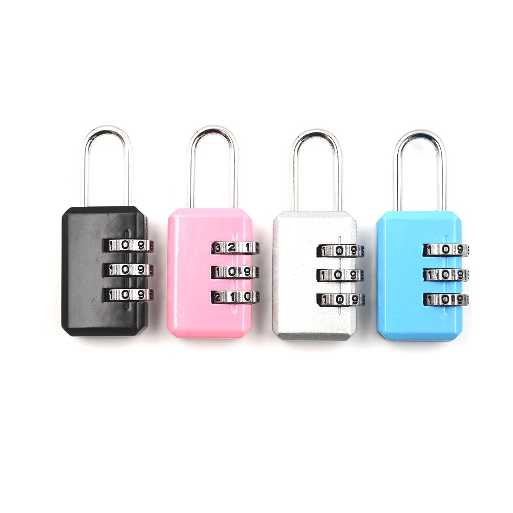 3 Digit Coded Lock Resettable Combination Padlock For School Gym Locker Sheds Suitcase Luggage Password Code Lock