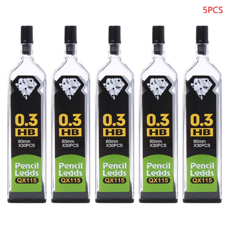 5Pcs 0.3/0.5/0.7/0.9Mm Hb 2B Refill Lood Voor Automatische Mechanische Potloden School Kantoor levert: 0.3mm
