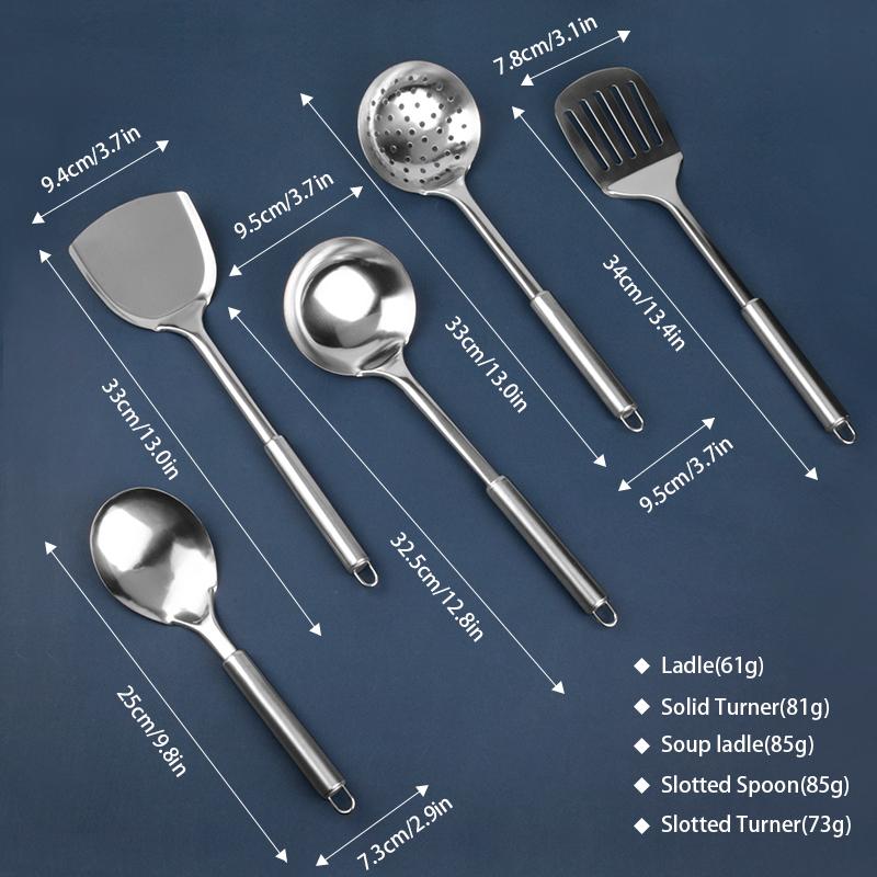 Kitchen Cooking Utensil Set Stainless Steel Cookware Colander Spoon Spatula Shovel Kitchen Tools