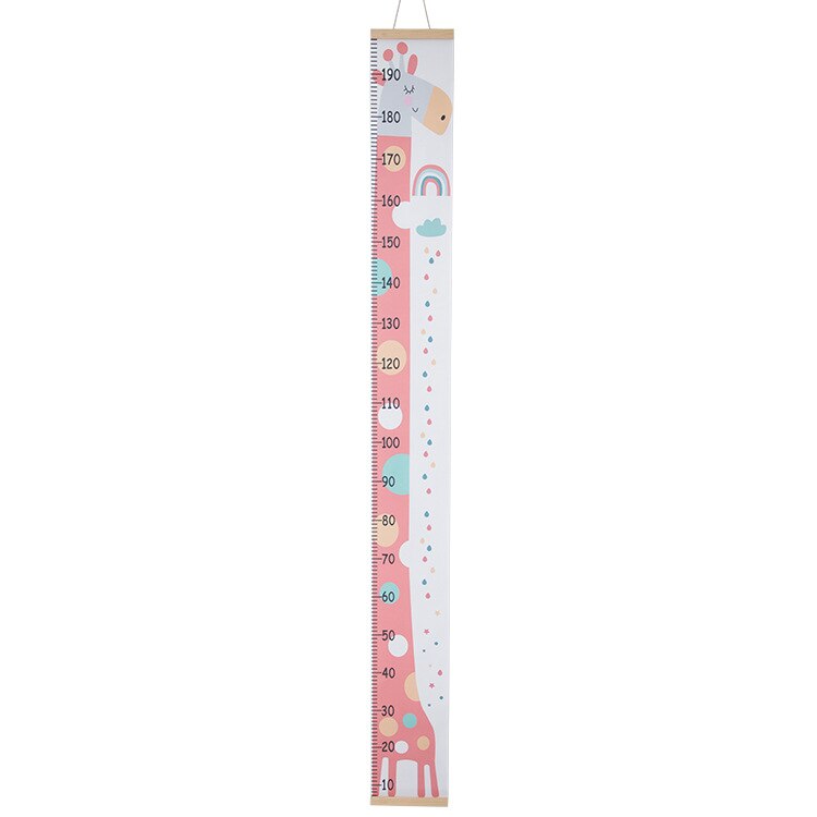 Barns tillväxt storlekstabell höjddiagram baby barn barn höjd linjal mått linjal väggdekor för barnrum heminredning hänga: Rosa