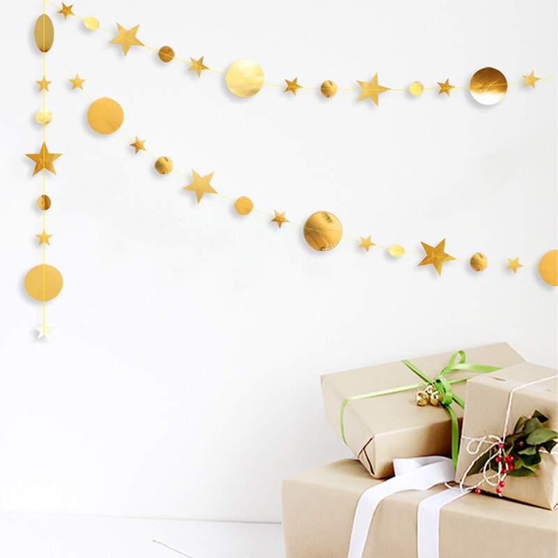 Room Layout Star Moon Shape DIY Decorations 1Pcs 4M Paper Multi Purpose Garlands Weding Birthday Event Decoration tools