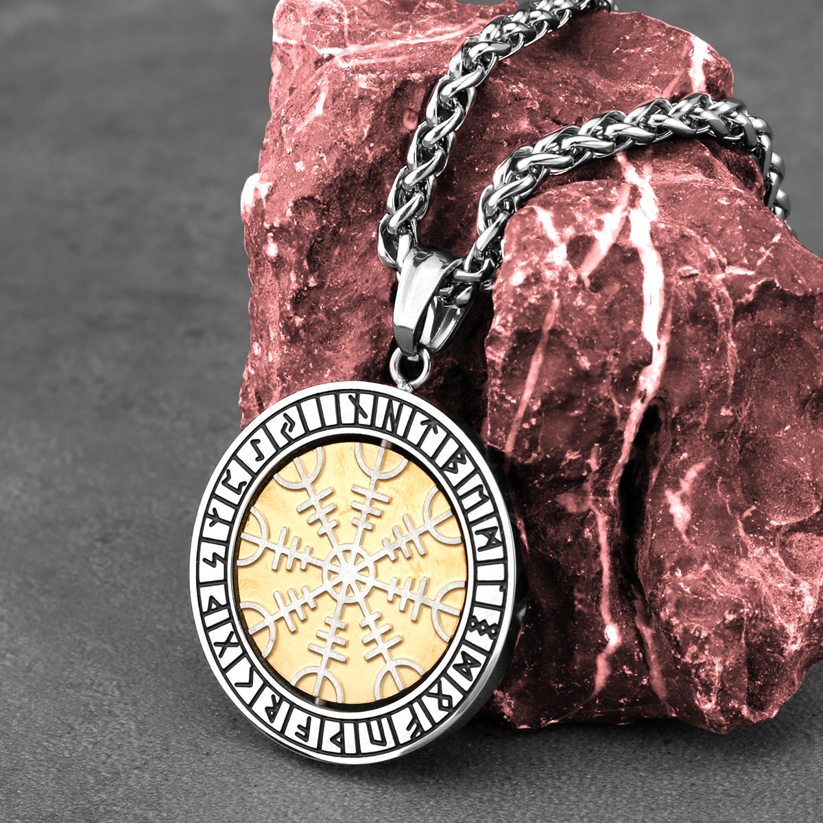 Rotierenden Wikinger Helm von Ehrfurcht Odin Rune Halskette männer Edelstahl Charme Radfahrer Anhänger Halskette Schmuck