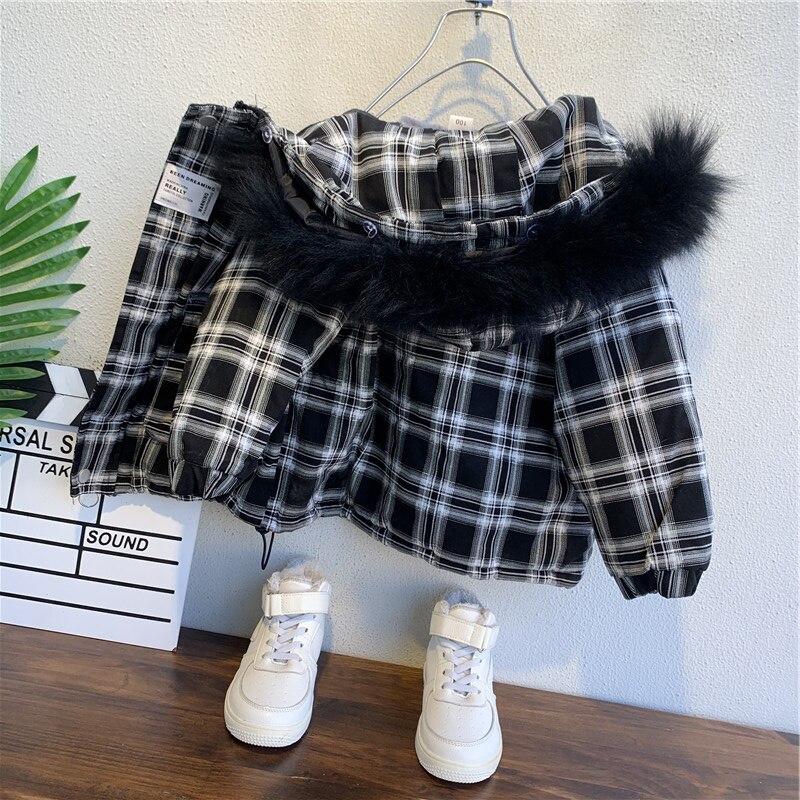 Autumn Winter Baby Fleece Soft Jacket Plaid Hooded Plus Velvet Infant Boys Coat Newborn Baby Girls Outerwear Baby Snow Wear