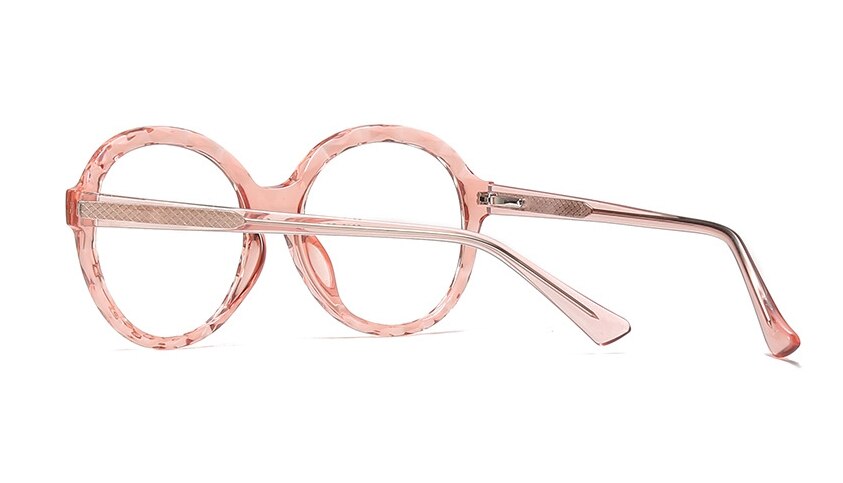 Lunettes en plastique titane pour femmes, monture ronde en cristal, coupe optique, à la , pour ordinateur, 47341: C5 pink