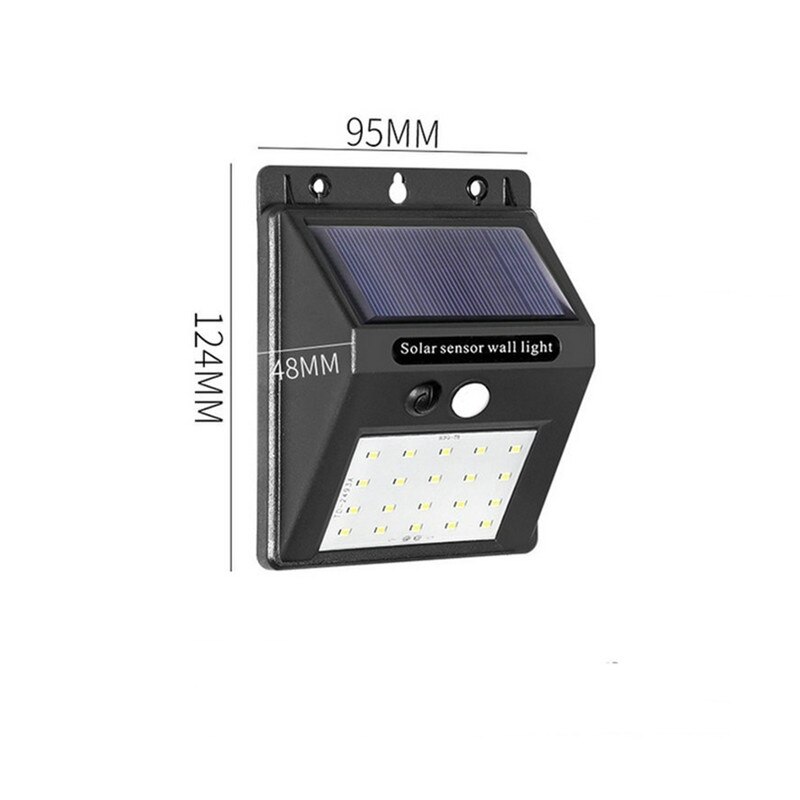20/100/144 ledet solenergi ledet lys utendørs lampe pir bevegelsessensor vegglamper sconce vanntett solcelledrevet til hage gatelampe