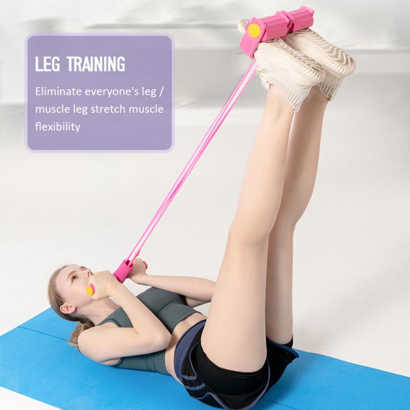 Latex pedal træner sit-up fitness tyggegummi 4 rør modstandsbånd træk reb ekspander elastikbånd yoga udstyr pilates træning