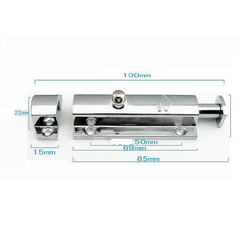 Zinc Alloy Wooden Door Bolt Burglar Thickening Auto Spring Lock Bolt