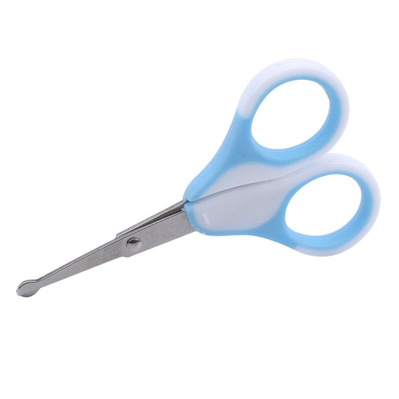 Kids Round Head Manicure Tool Baby Scissors Safe Health Care Care Set Safe Baby Care Equipment: blue