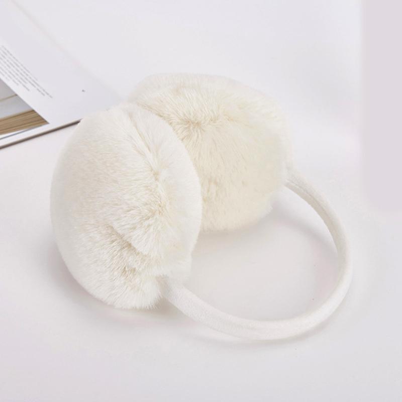 réglable fausse fourrure hiver cache-oreilles unisexe couleur unie casque fourrure casque pour filles en peluche oreille plus bandeau: 3