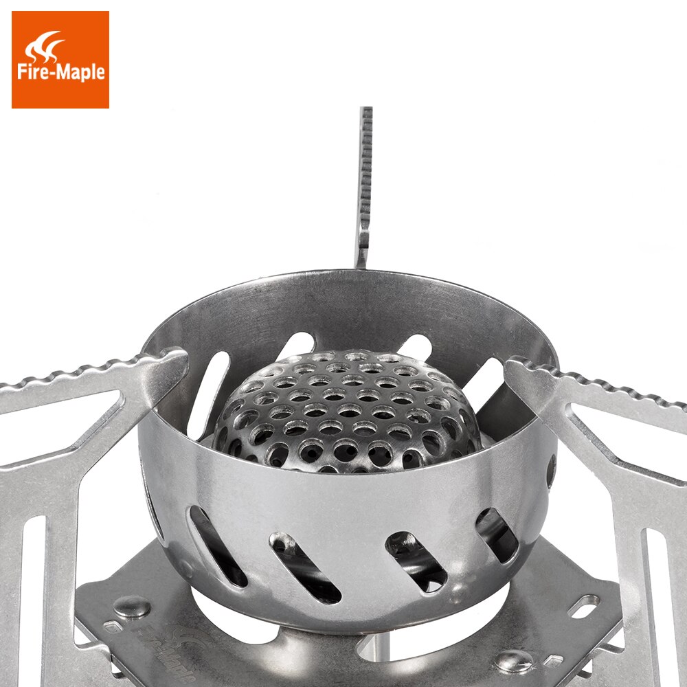 Fuoco acero A gas Bruciatore di Accensione Fornello Da Campeggio Antivento gas Da Cucina tutto'aperto Escursione di Campeggio Propano Stufa in Acciaio Inox FMS-121