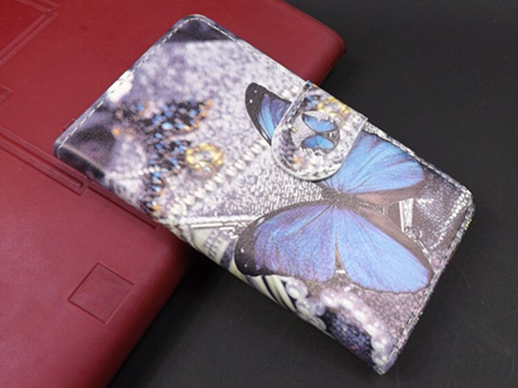 Vlinderbloemvlag portemonnee flip stand boek cover case voor zte blade  a511 a515 a 511 a 515