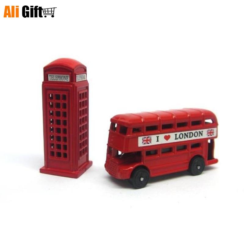 Fuld 3d london dobbeltdækker bus og telefon køleskab magnet magnet køleskab magnet rejse souvenir tilbehør til boligindretning