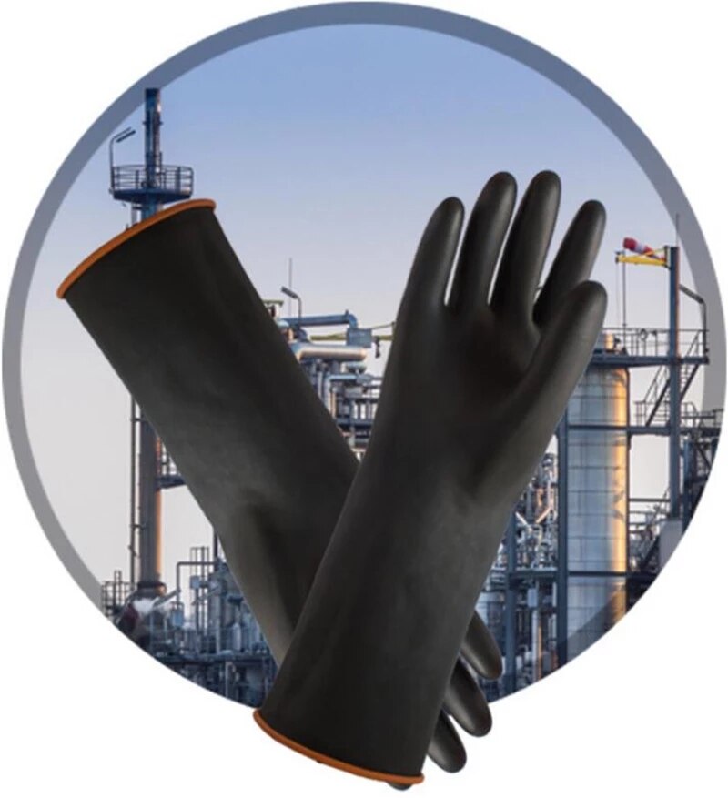 Heavy Duty Chemical Resistant Rubber Gloves Labor Acid Oil Resistant Latex Gloves For Home Industry Work Safety Protection Glove