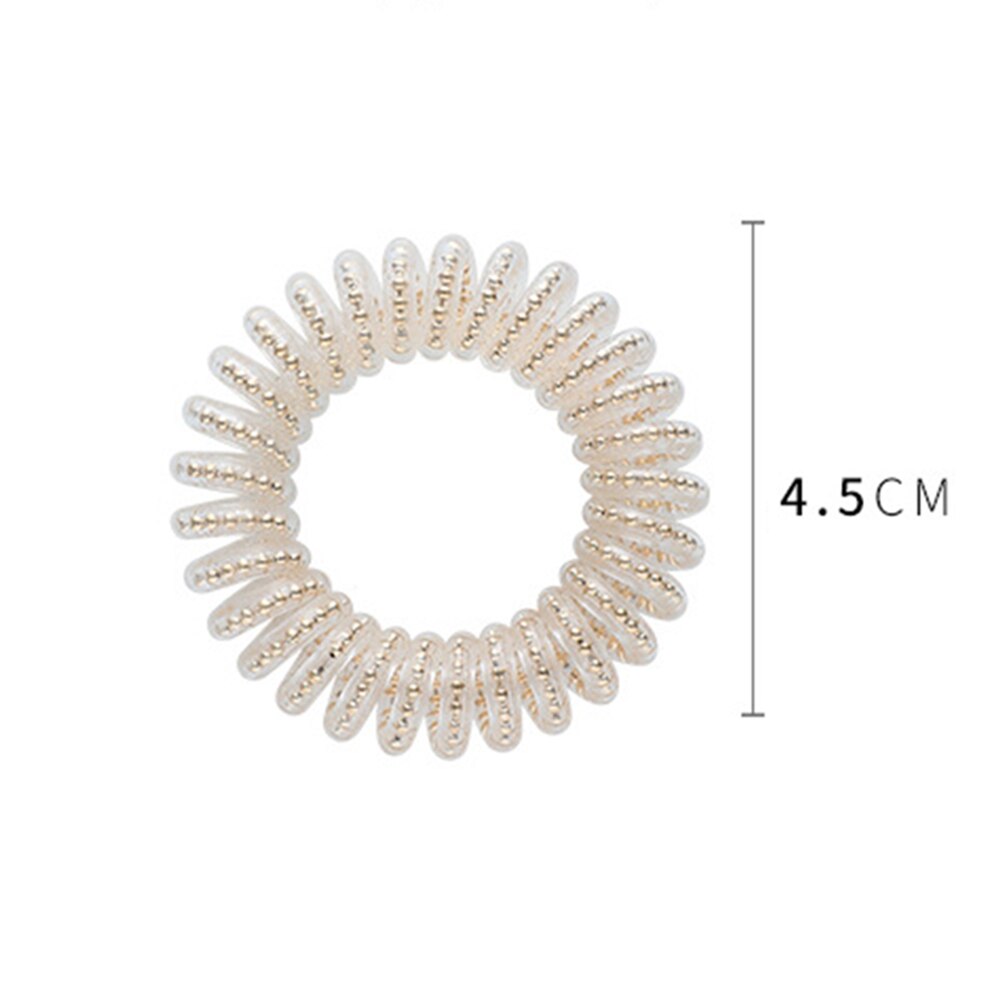 1 stuk parels elastische haarbanden meisjes haaraccessoires rubberen band hoofddeksels haarkoord spiraalvorm haarelastiekjes gom telefoondraad