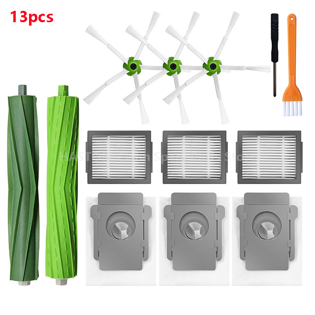 Voor iRobot Roomba i3 i3+ i4 i4+ i6 i6+ i7 i7+ i8 i8+ E5 E6 E7 j7 j7+ j7 Plus Stofzuiger Robot Hoofd-/Zijborstel Hepa Filter: Donker Kaki